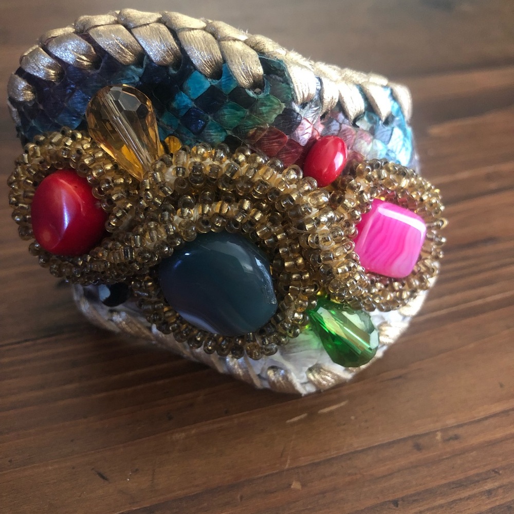 Artisan Multi Stone Cuff Bangle